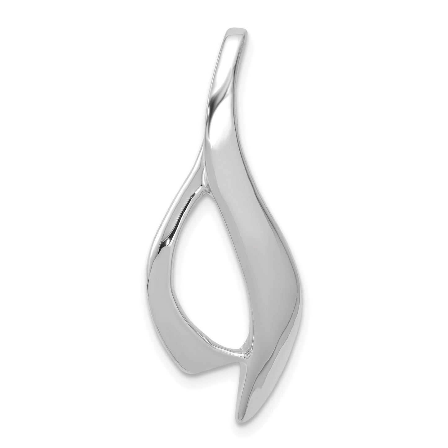 14k White Gold Polished Slide Fits up to 4mm Regular/6mm Fancy or Reversible Omega