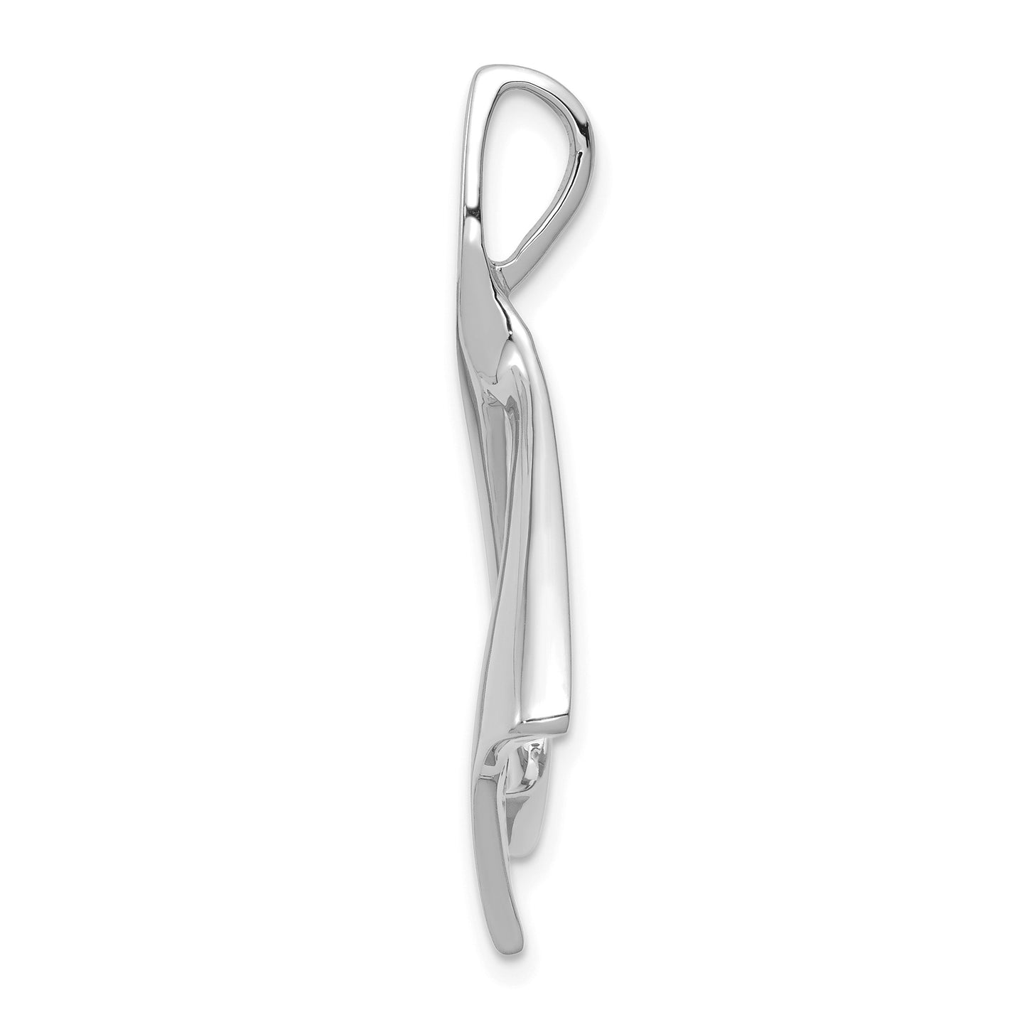 14k White Gold Polished Slide Fits up to 2mm Regular/6mm Fancy or Reversible Omega