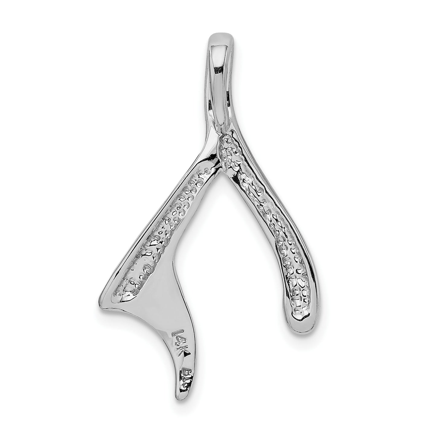 14k White Gold Polished Slide Fits up to 2mm Regular/6mm Fancy or Reversible Omega