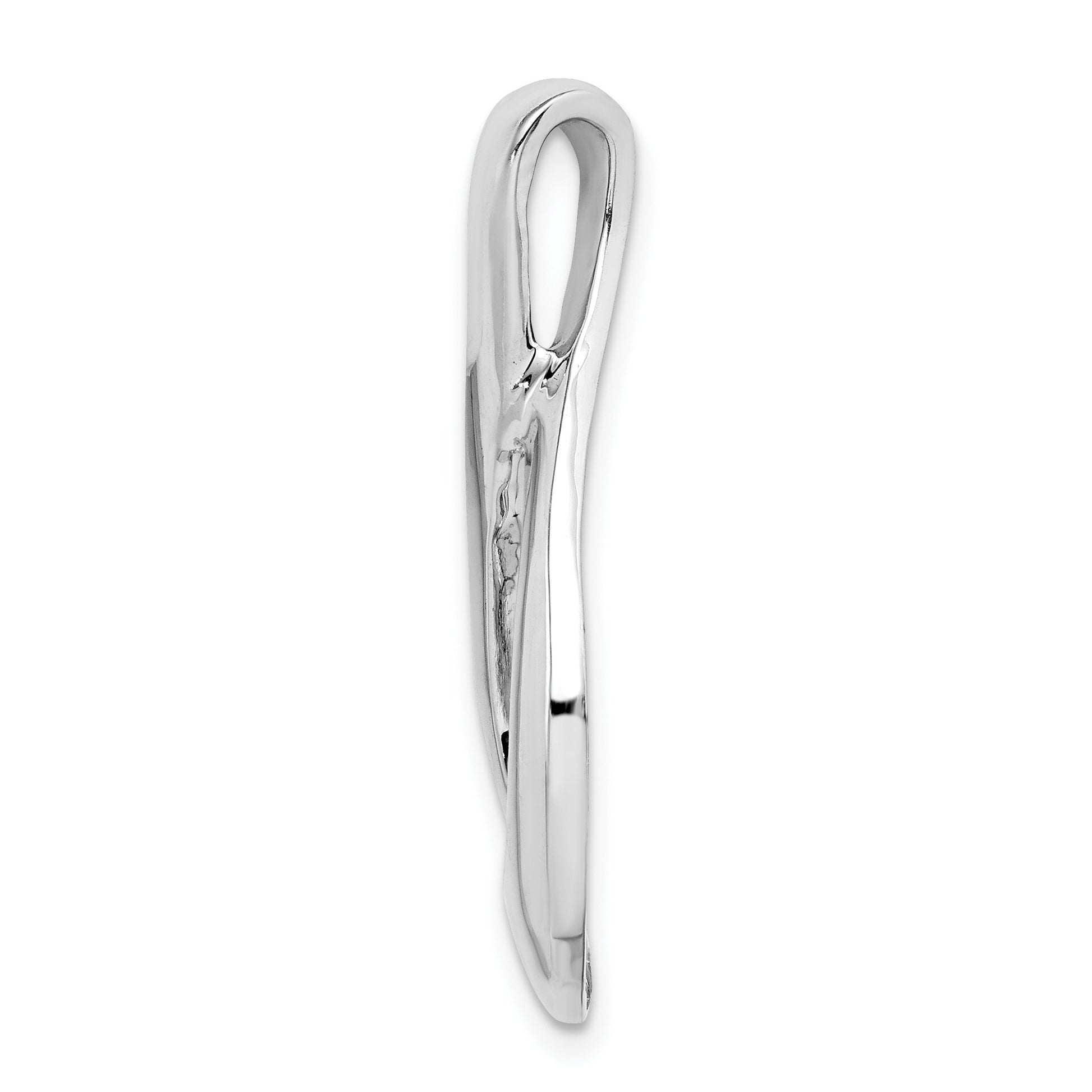 14k White Gold Polished Slide Fits up to 2mm Regular/6mm Fancy or Reversible Omega