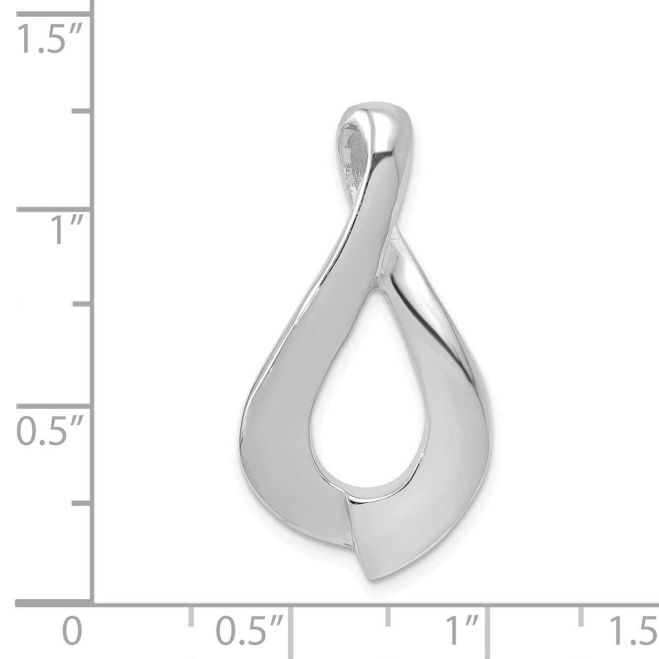 14k White Gold Polished Slide Fits up to 2mm Regular/6mm Fancy or Reversible Omega