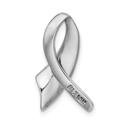 14k White Gold Polished Slide Fits up to 2mm Regular/6mm Fancy or Reversible Omega