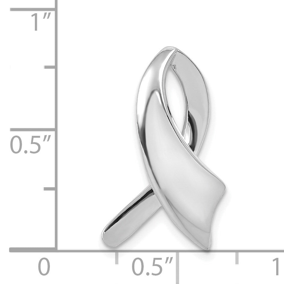 14k White Gold Polished Slide Fits up to 2mm Regular/6mm Fancy or Reversible Omega