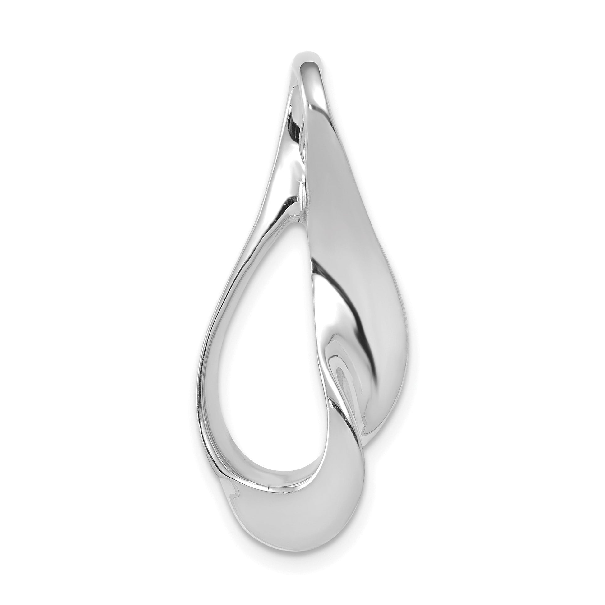 14k White Gold Polished Slide Fits up to 3mm Regular/6mm Fancy or Reversible Omega