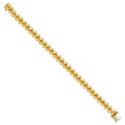 14k Polished 8mm 7 inch San Marco Bracelet