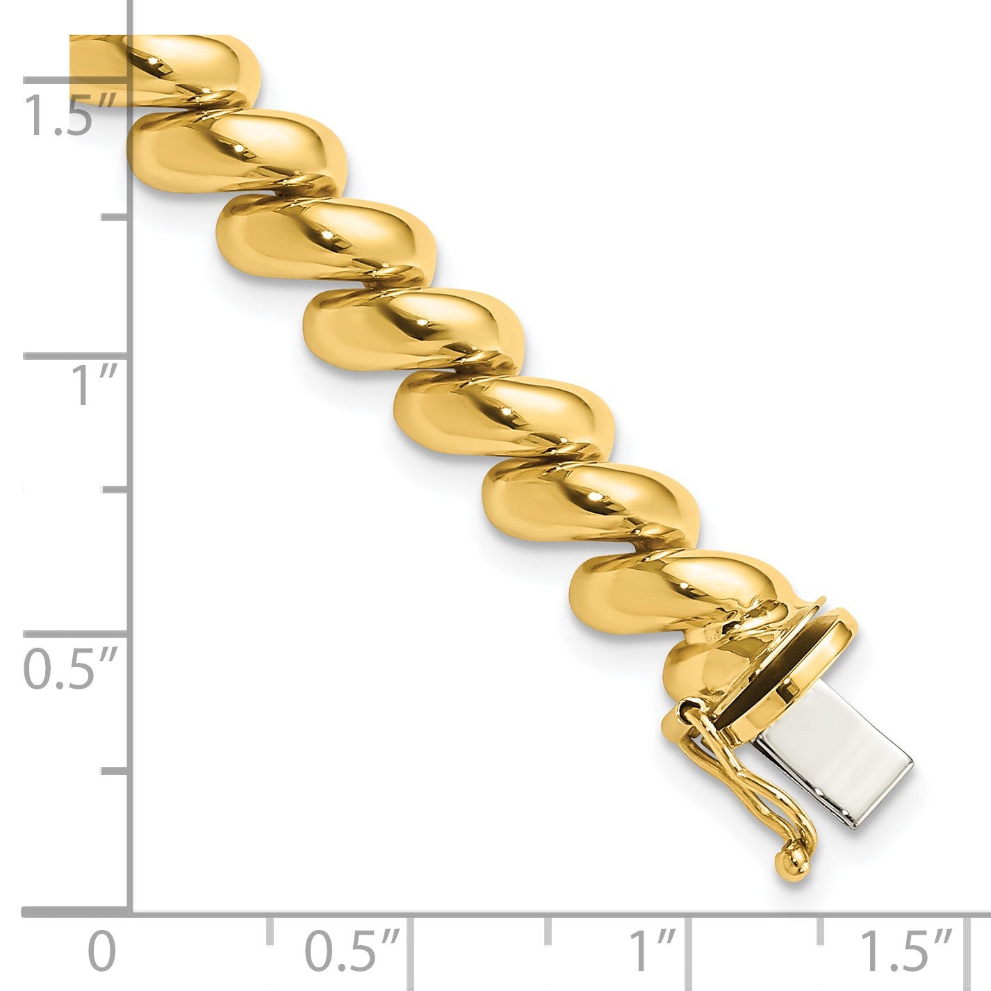 14k Polished 8mm 7 inch San Marco Bracelet