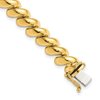 14k Polished 8mm 8 inch San Marco Bracelet