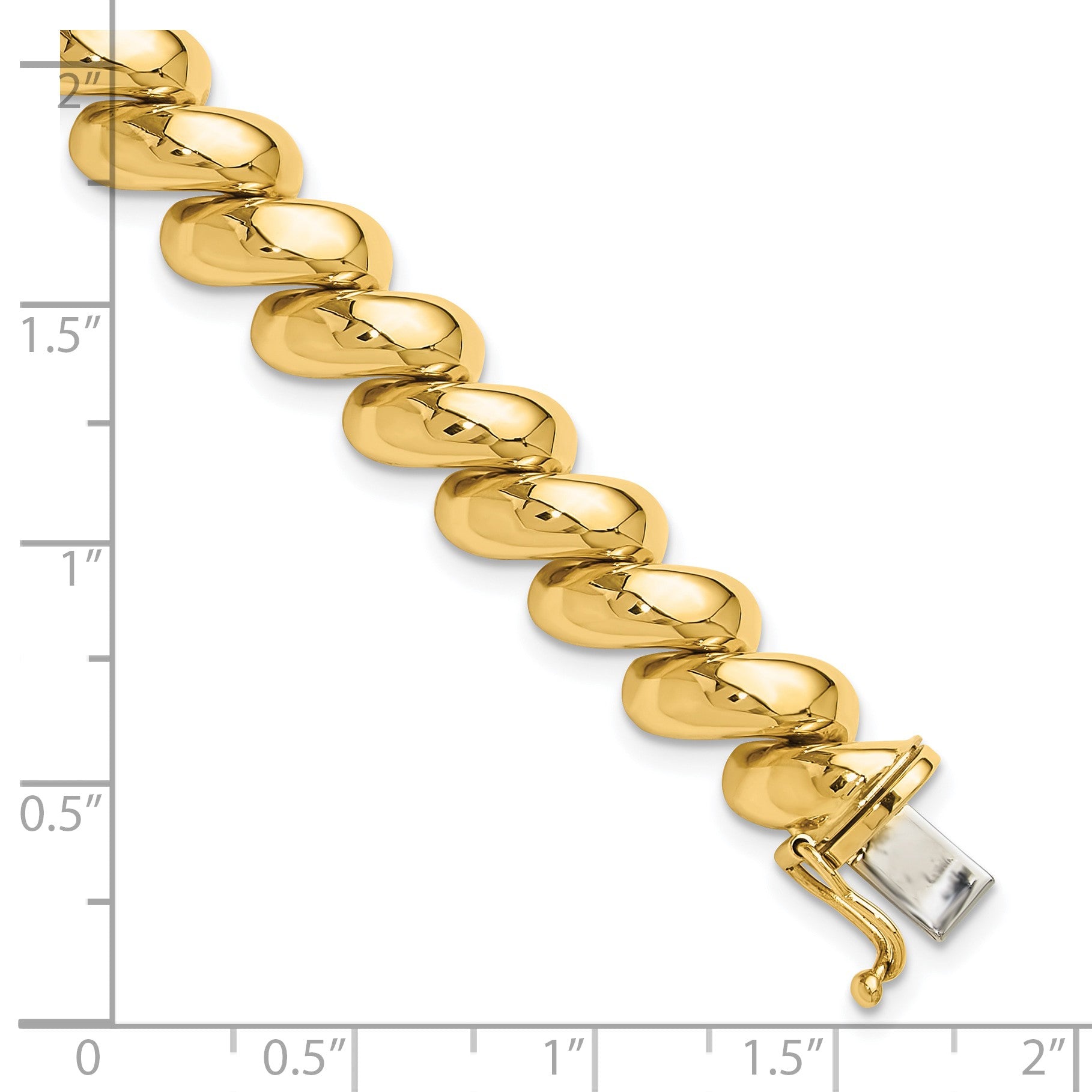 14k Polished 10mm 8 inch San Marco Bracelet