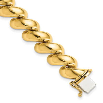14k Polished 12mm 8 inch San Marco Bracelet