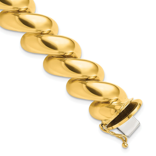 14k Polished 14mm 8 inch San Marco Bracelet