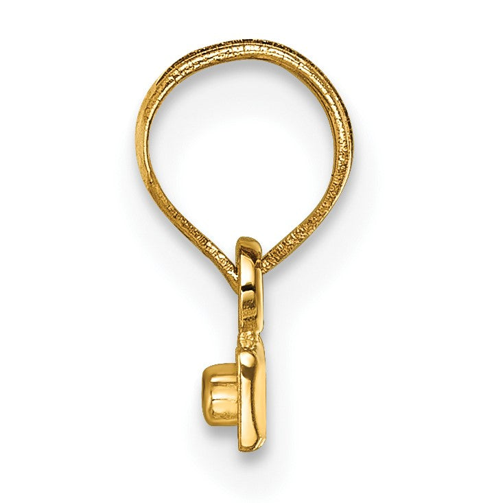 14k Small Brushed Diamond-cut Top Charm