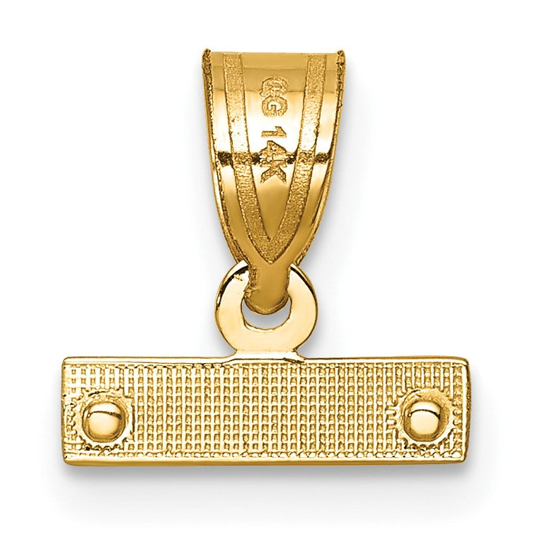 14k Small Brushed Diamond-cut Top Charm