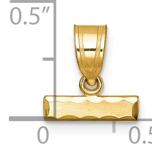 14k Small Brushed Diamond-cut Top Charm