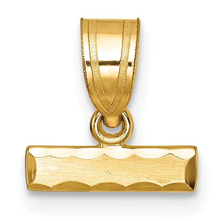 14k Small Brushed Diamond-cut Top Charm