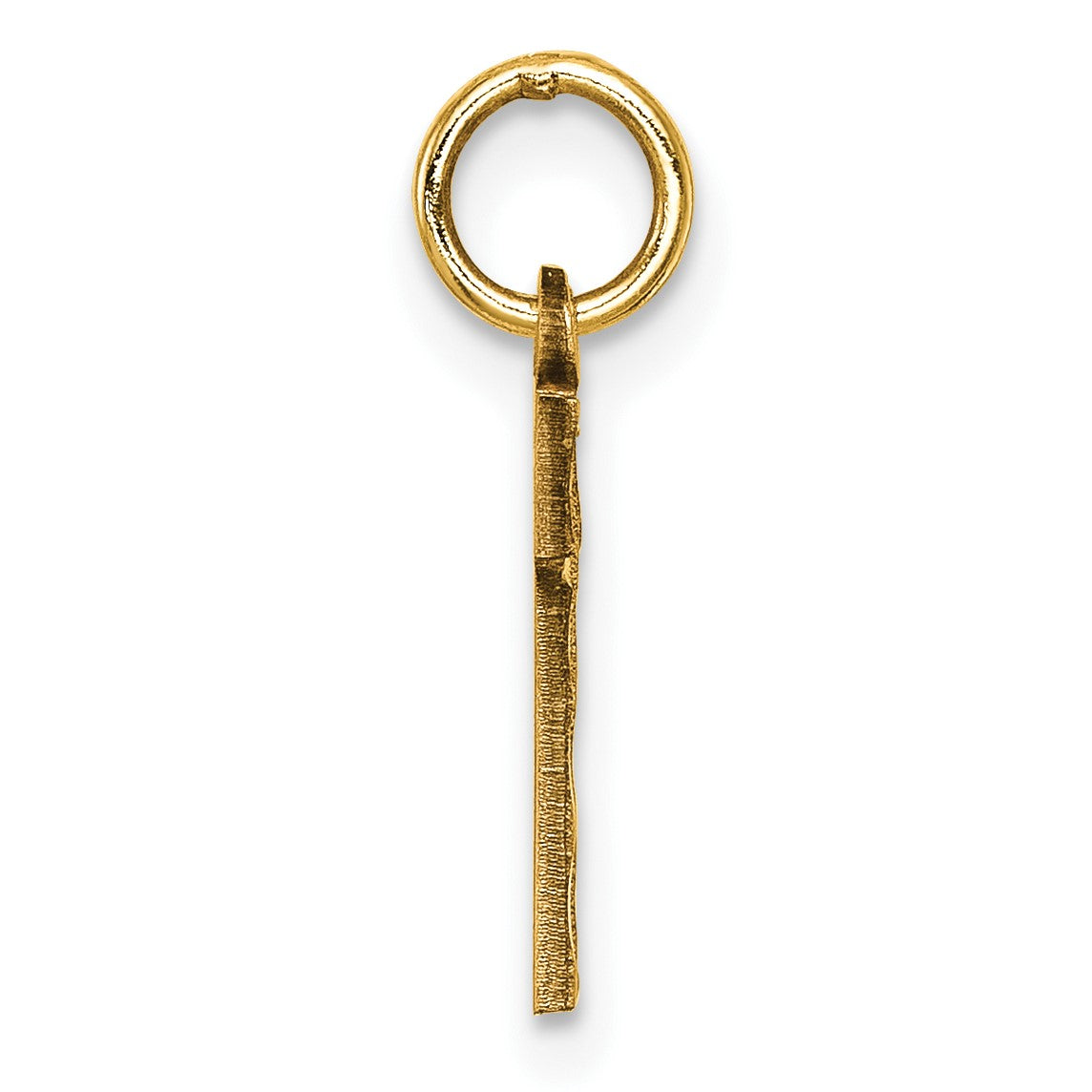 14k Small Brushed Diamond-cut Number 1 Charm