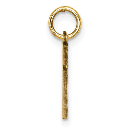 14k Small Brushed Diamond-cut Number 1 Charm
