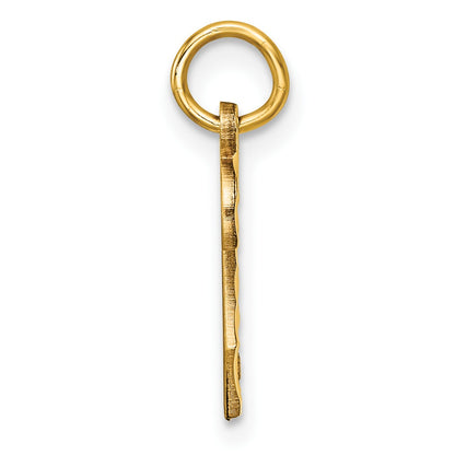 14k Small Brushed Diamond-cut Number 2 Charm