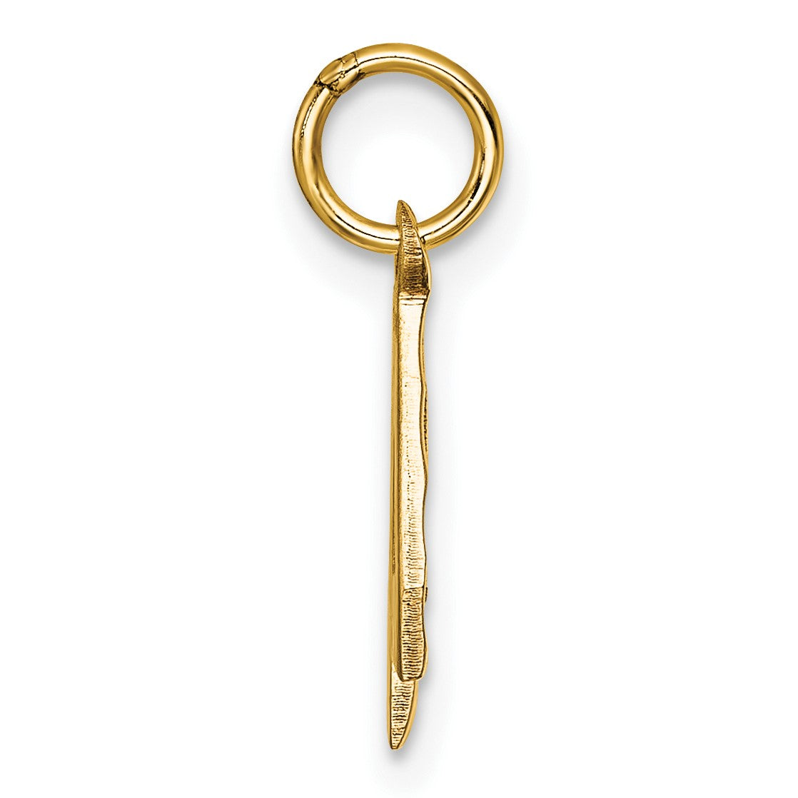 14k Small Brushed Diamond-cut Number 4 Charm