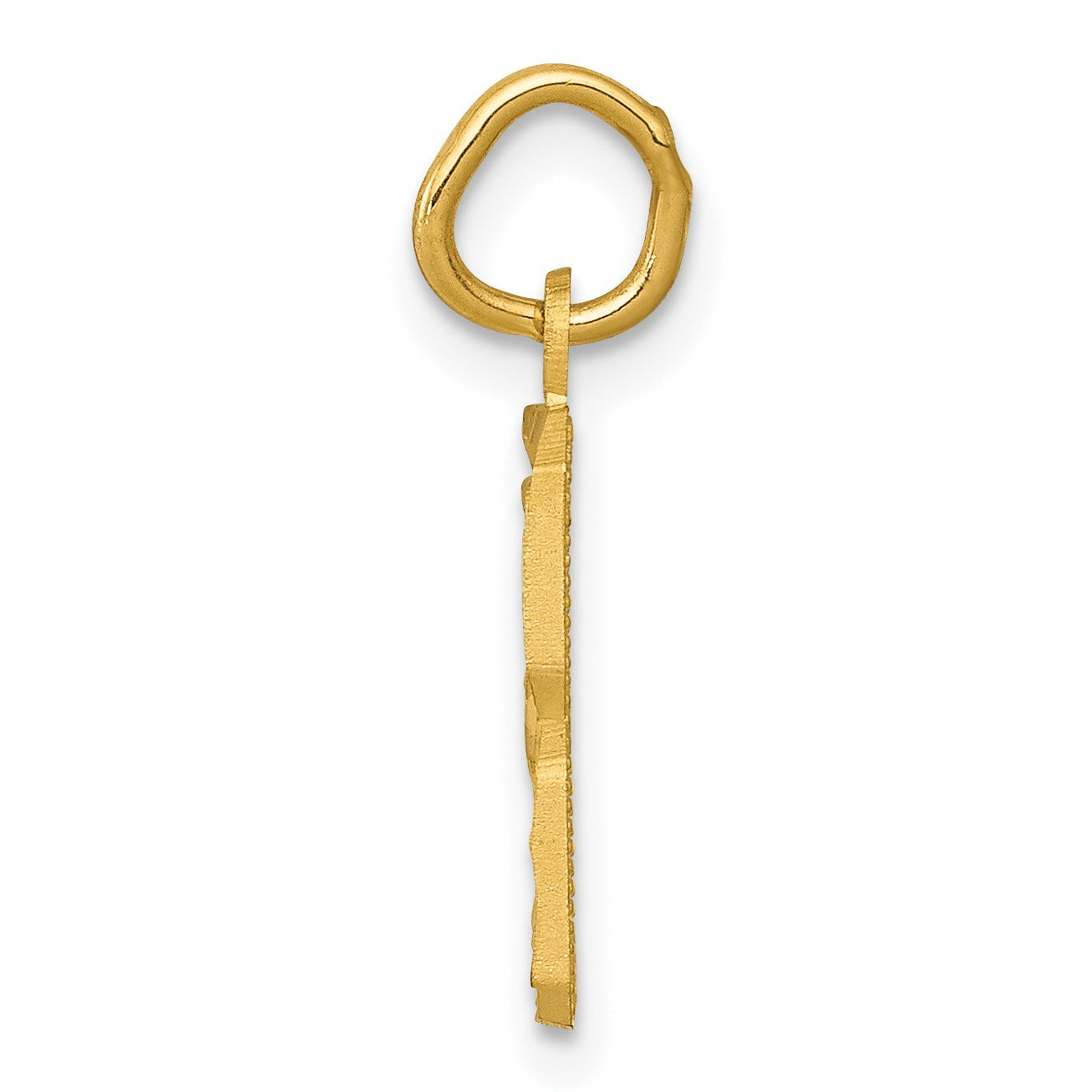 14k Small Brushed Diamond-cut Number 8 Charm