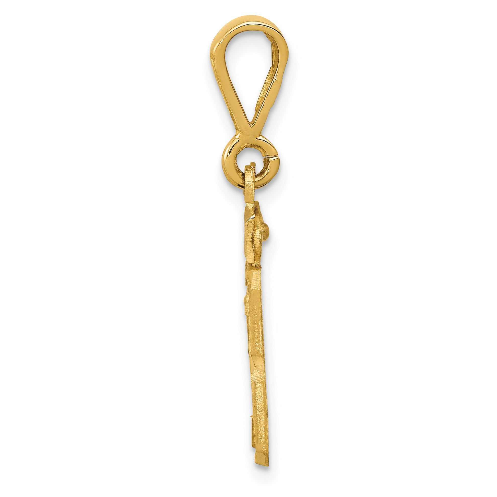 14k Small Brushed Diamond-cut Number 23 Charm