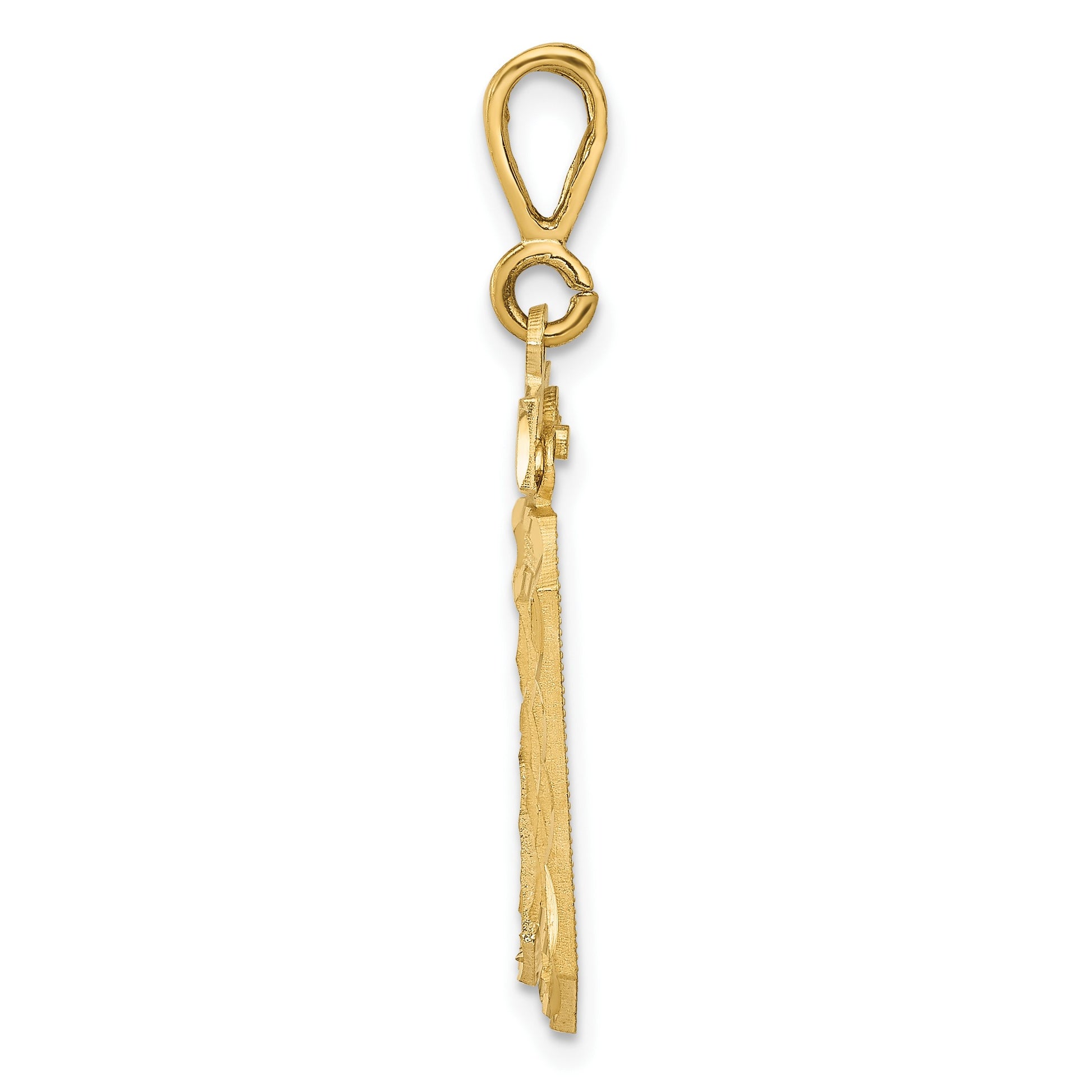 14k Small Brushed Diamond-cut Number 30 Charm