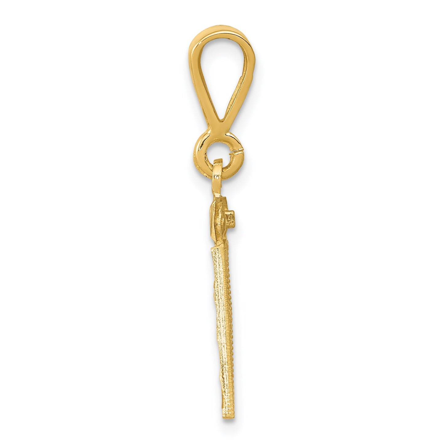 14k Small Brushed Diamond-cut Number 81 Charm