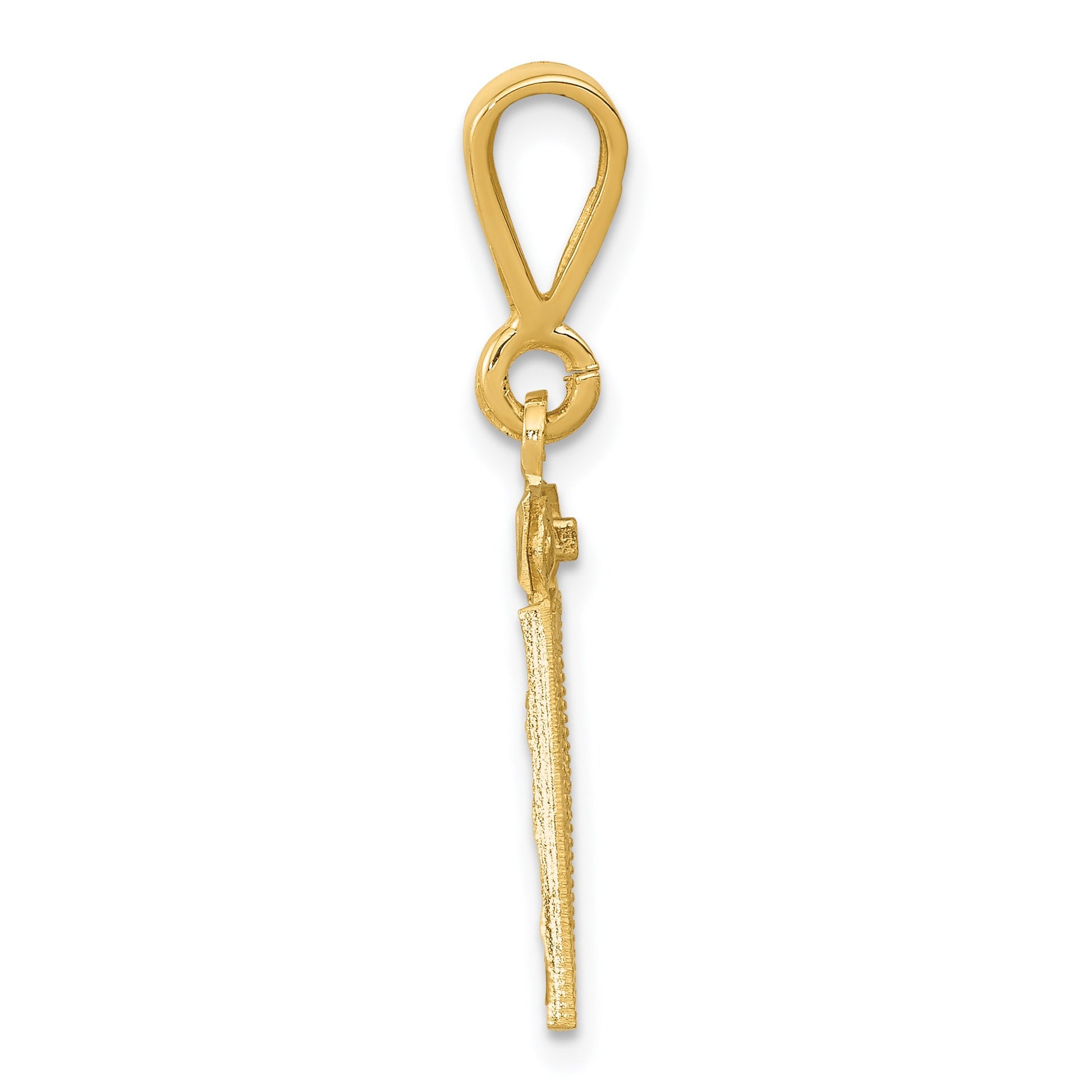 14k Small Brushed Diamond-cut Number 81 Charm