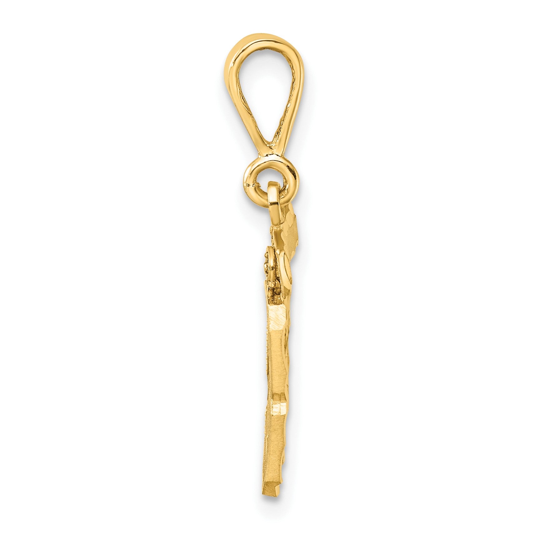 14k Small Brushed Diamond-cut Number 89 Charm