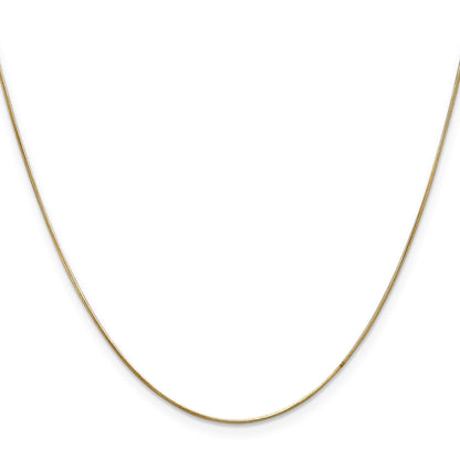 14K 24 inch .65mm Round Snake with Lobster Clasp Chain