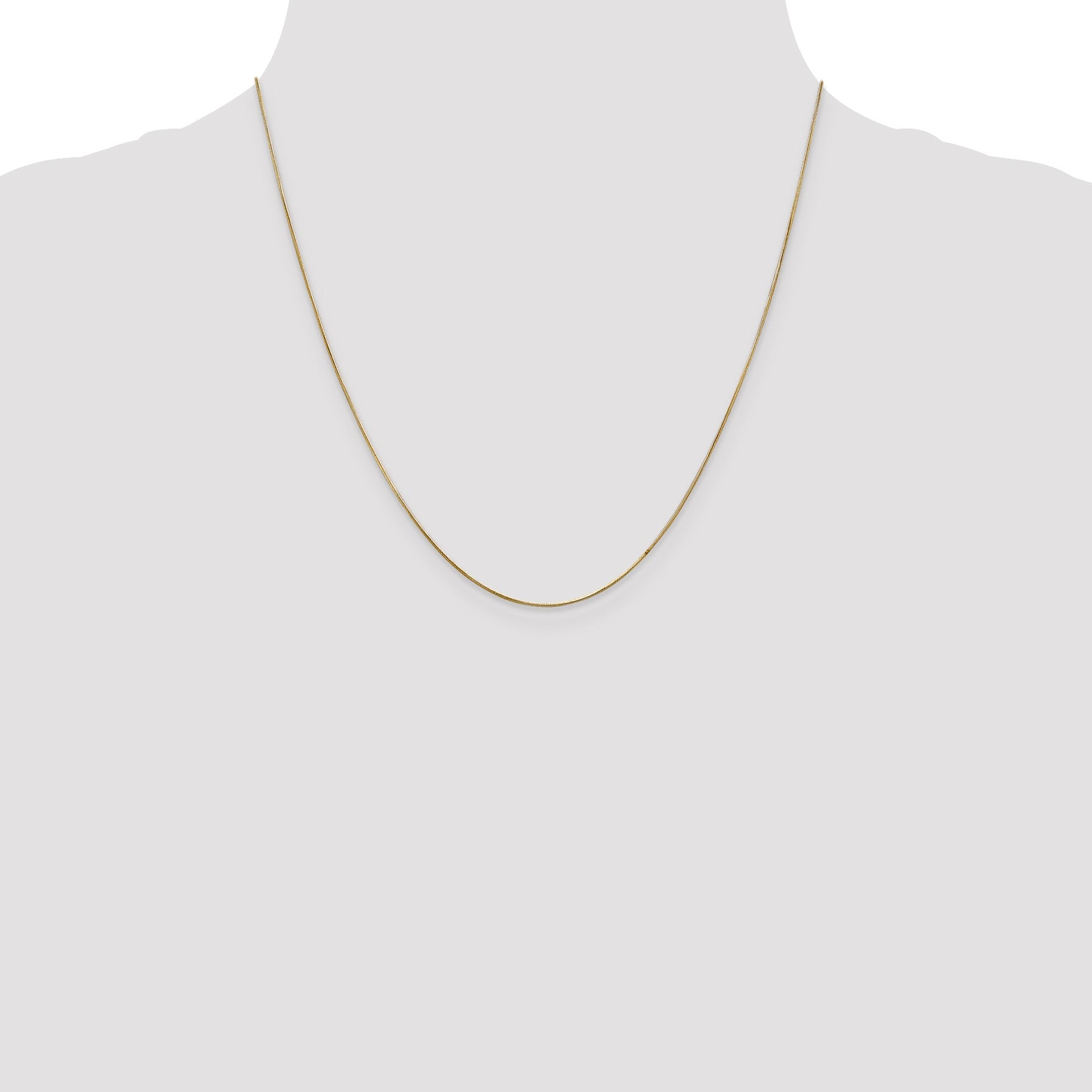 14K 20 inch .65mm Round Snake with Lobster Clasp Chain