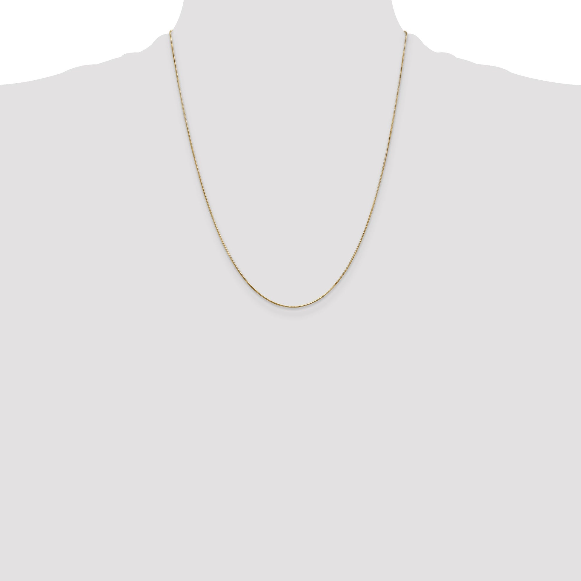 14K 22 inch .65mm Round Snake with Lobster Clasp Chain
