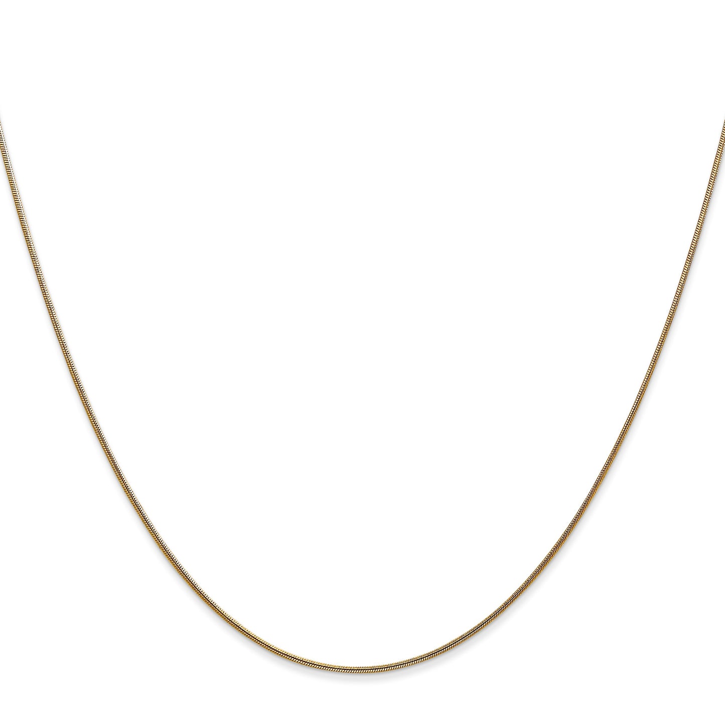 14K 14 inch .8mm Round Snake with Lobster Clasp Chain