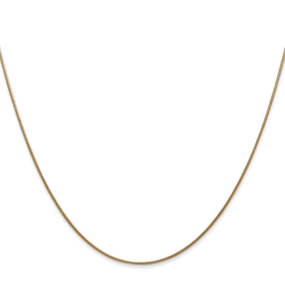 14K 14 inch .8mm Round Snake with Lobster Clasp Chain