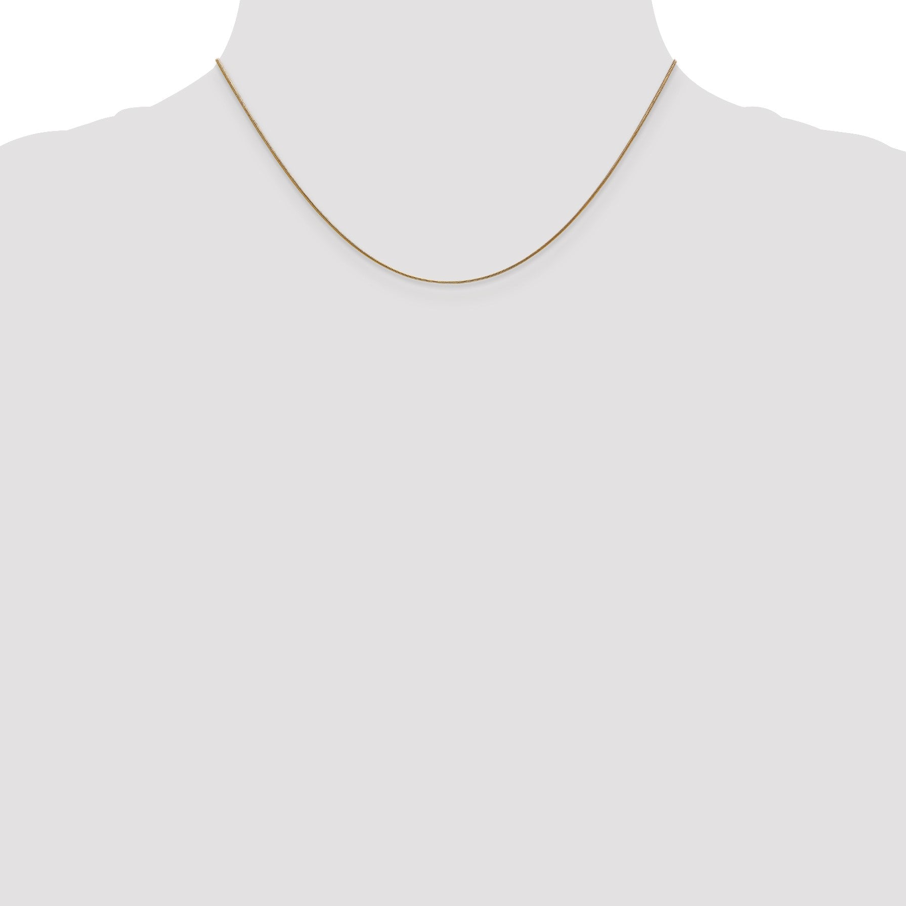 14K 16 inch .8mm Round Snake with Lobster Clasp Chain