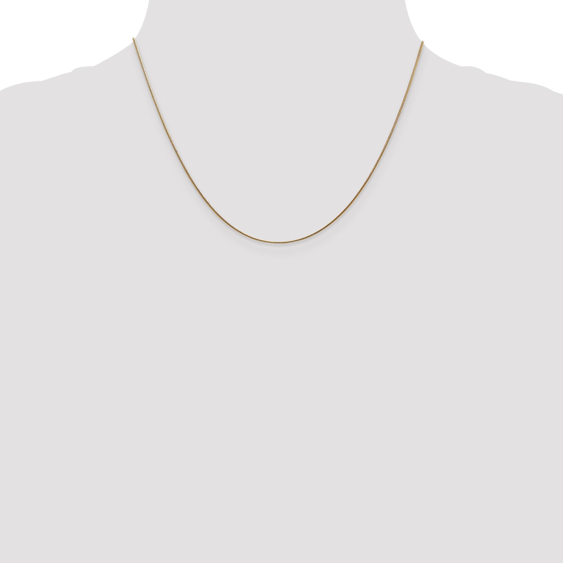 14K 18 inch .8mm Round Snake with Lobster Clasp Chain