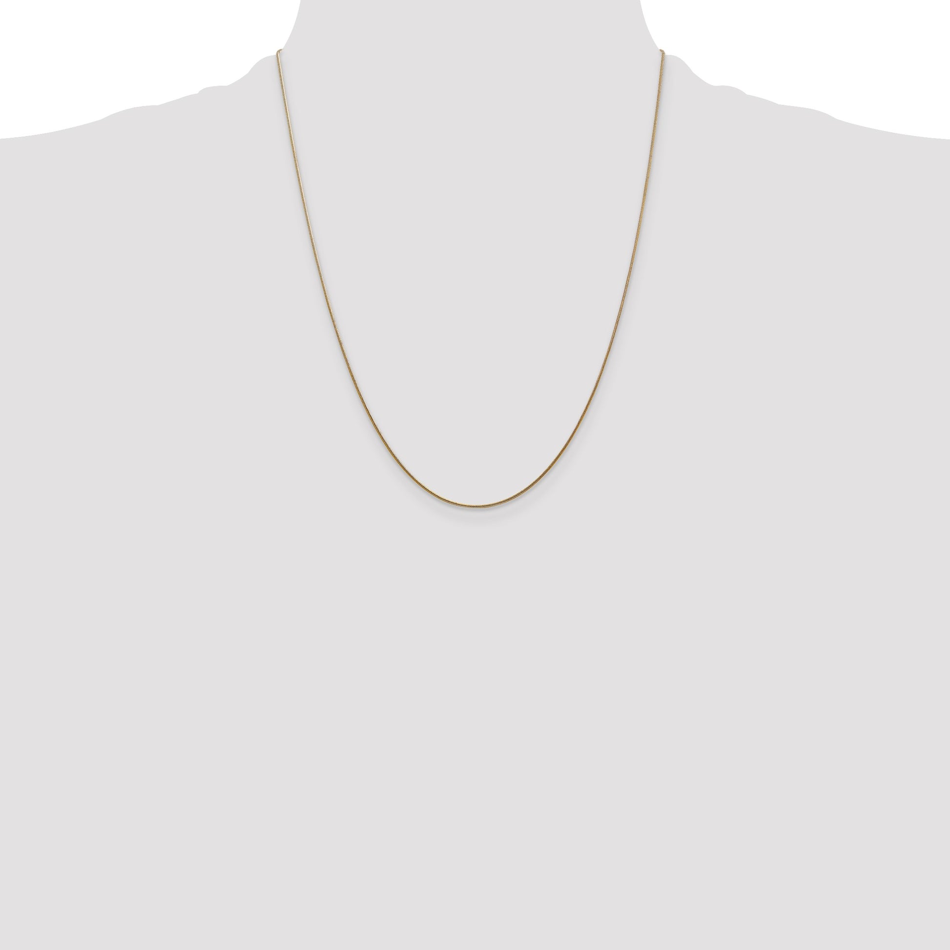 14K 22 inch .8mm Round Snake with Lobster Clasp Chain