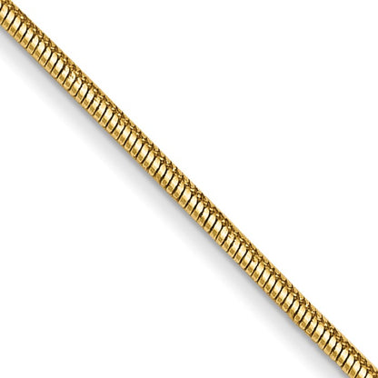 14K 18 inch .8mm Round Snake with Lobster Clasp Chain
