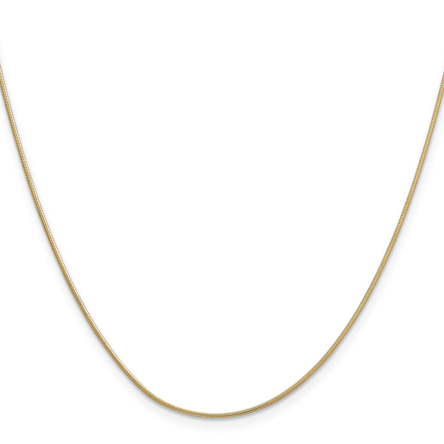 14K 24 inch .9mm Round Snake with Lobster Clasp Chain