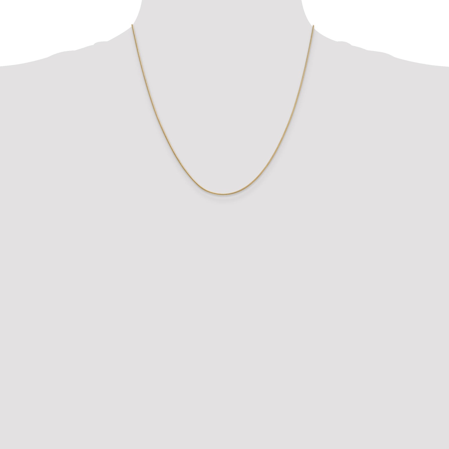 14K 20 inch .9mm Round Snake with Lobster Clasp Chain