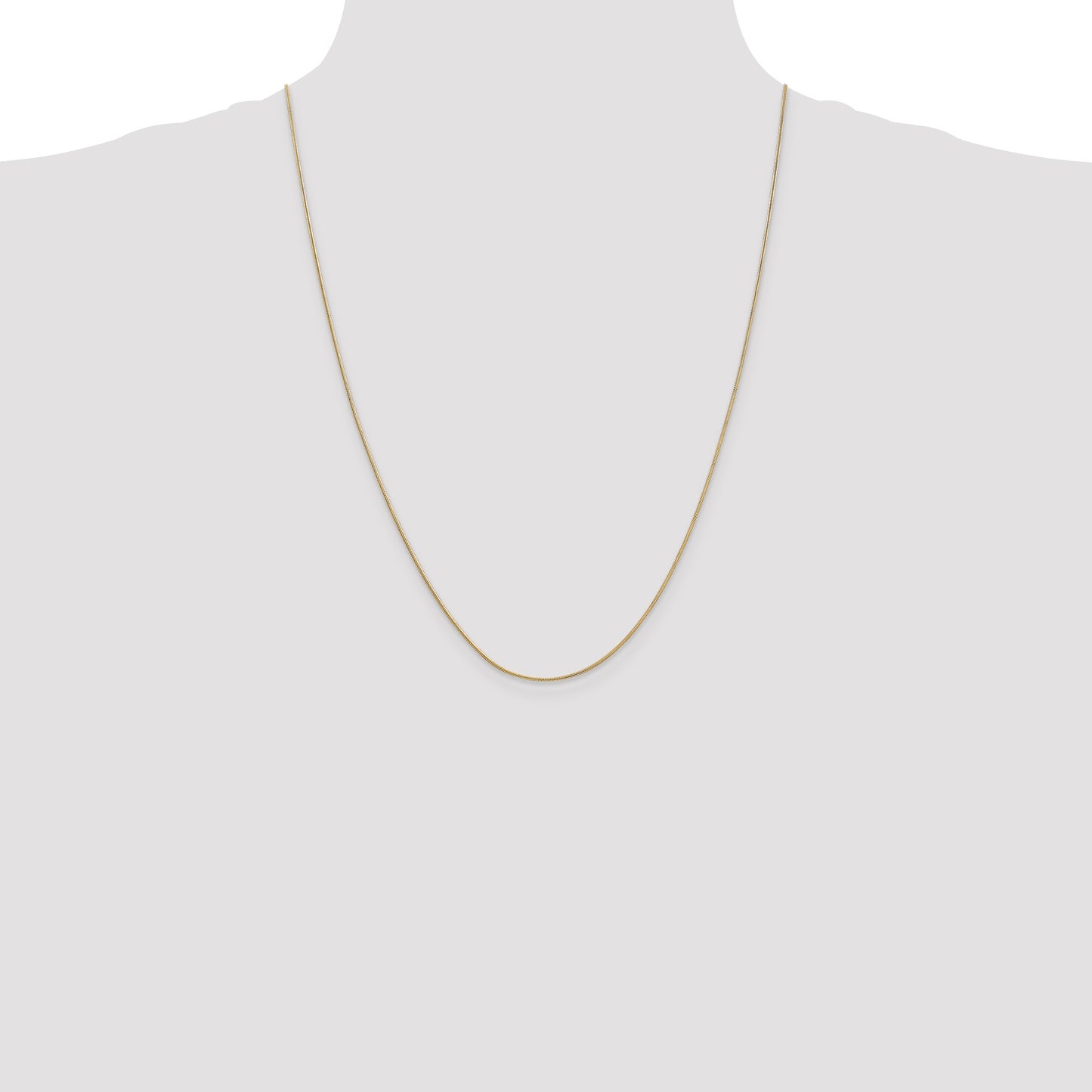 14K 24 inch .9mm Round Snake with Lobster Clasp Chain