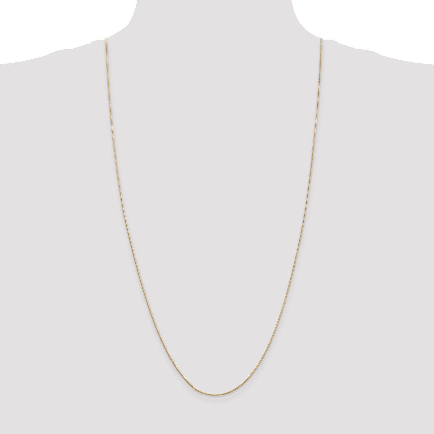14K 30 inch .9mm Round Snake with Lobster Clasp Chain