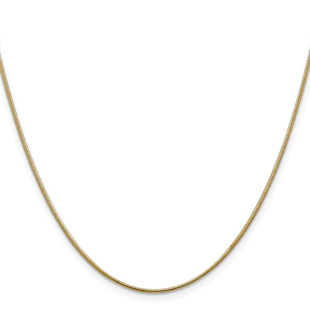 14K 18 inch 1.1mm Round Snake with Lobster Clasp Chain