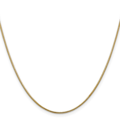 14K 22 inch 1.1mm Round Snake with Lobster Clasp Chain