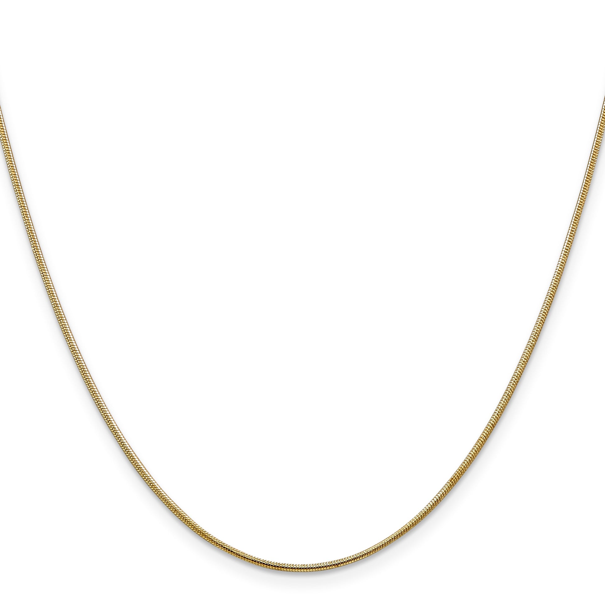 14K 18 inch 1.1mm Round Snake with Lobster Clasp Chain