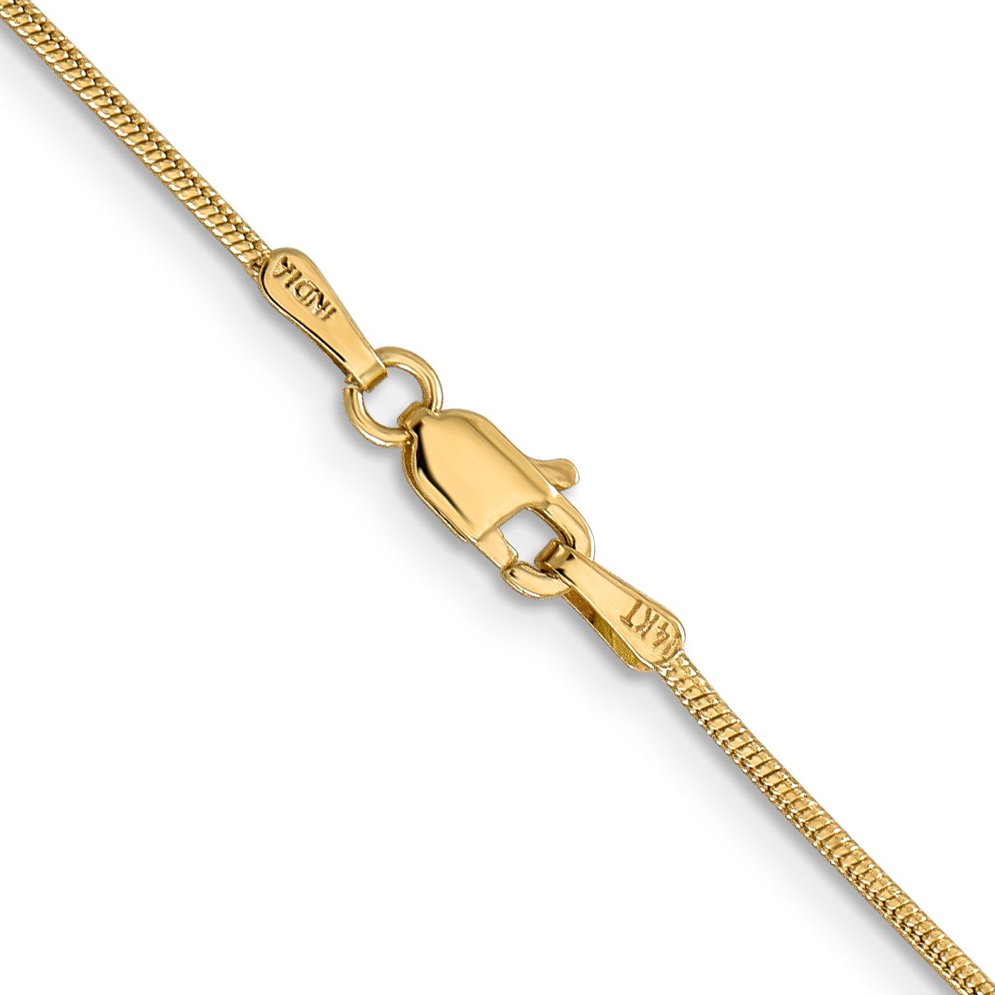 14K 22 inch 1.1mm Round Snake with Lobster Clasp Chain