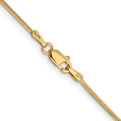 14K 22 inch 1.1mm Round Snake with Lobster Clasp Chain