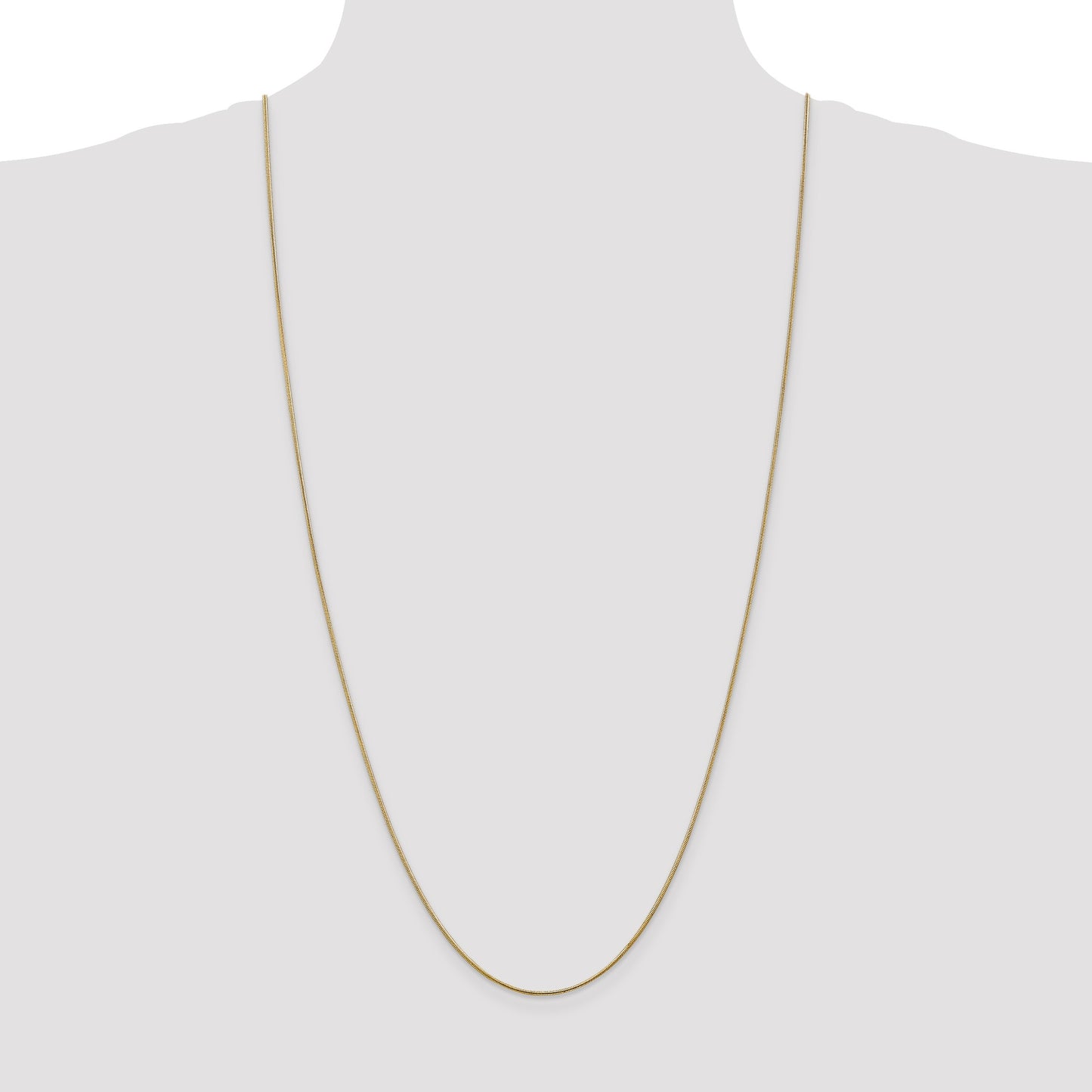 14K 30 inch 1.1mm Round Snake with Lobster Clasp Chain