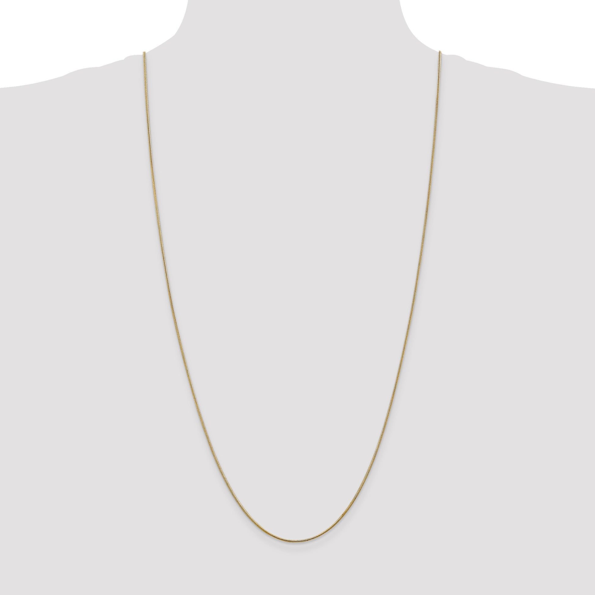 14K 30 inch 1.1mm Round Snake with Lobster Clasp Chain