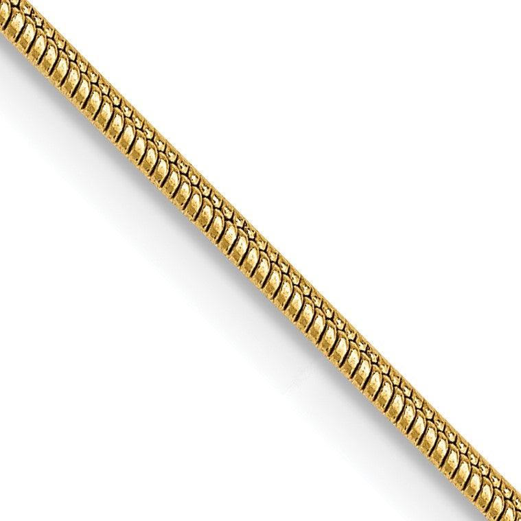 14K 22 inch 1.1mm Round Snake with Lobster Clasp Chain