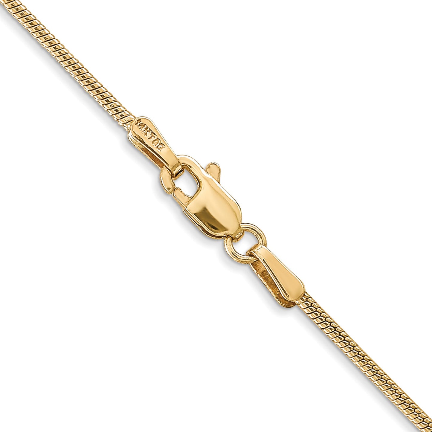 14K 26 inch 1.4mm Round Snake Lobster Clasp Chain